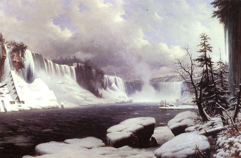 Hyppolyte Victor Sebron Winter at Niagara Falls France oil painting art